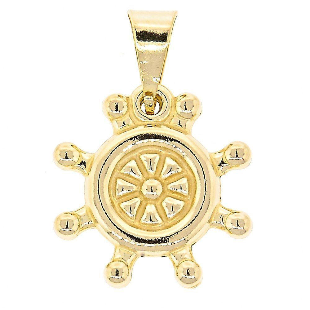 Oro Laminado Fancy Pendant, Gold Filled Style Polished, Golden Finish