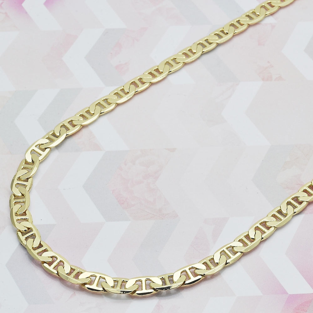 Oro Laminado Basic Necklace, Gold Filled Style Mariner Design, Polished, Golden Finish