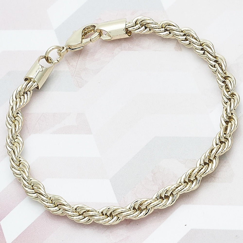 Oro Laminado Basic Bracelet, Gold Filled Style Rope Design, Polished, Golden Finish