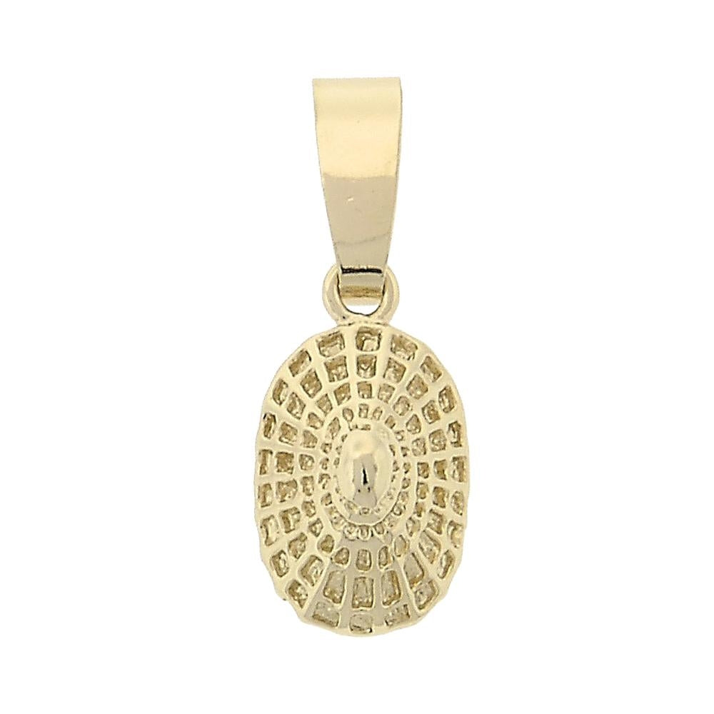 Oro Laminado Fancy Pendant, Gold Filled Style Diamond Cutting Finish, Golden Finish