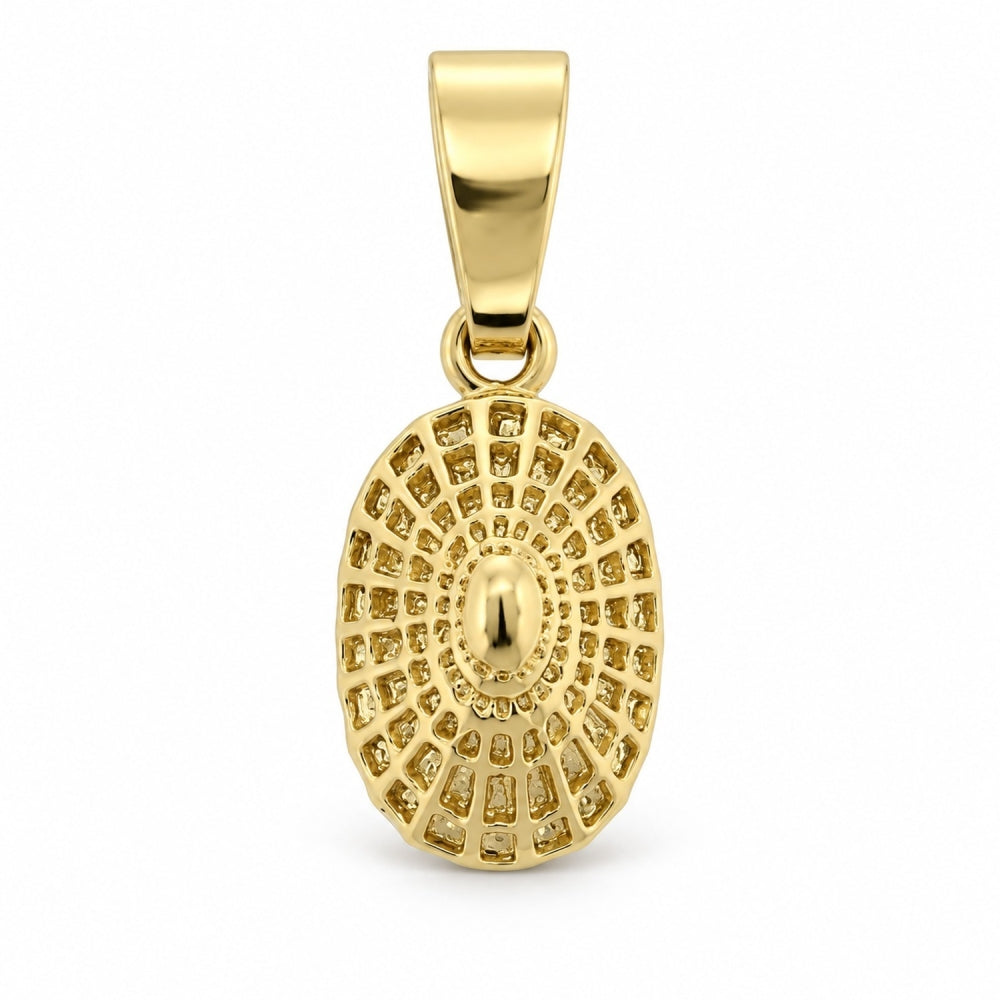 Oro Laminado Fancy Pendant, Gold Filled Style Diamond Cutting Finish, Golden Finish