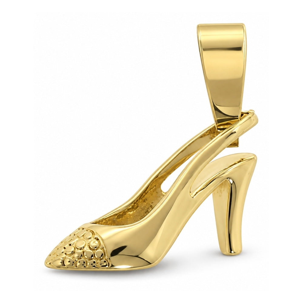 Oro Laminado Fancy Pendant, Gold Filled Style Shoes Design, Diamond Cutting Finish, Golden Finish
