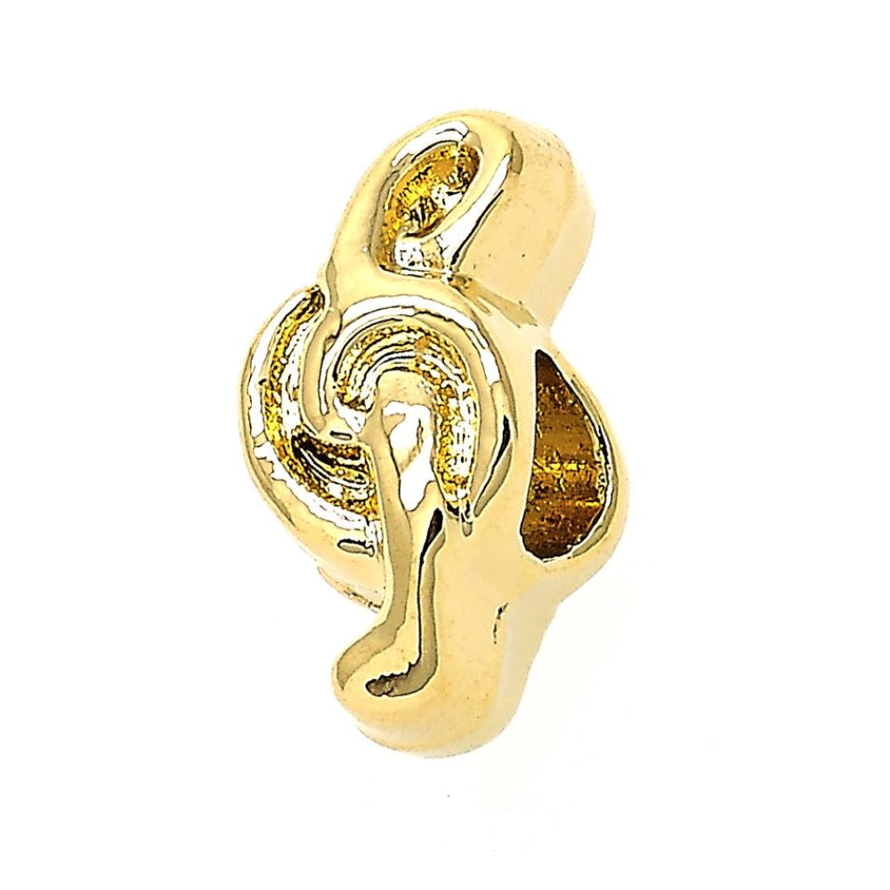 Oro Laminado Love Link Pendant, Gold Filled Style Music Note Design, Polished, Golden Finish