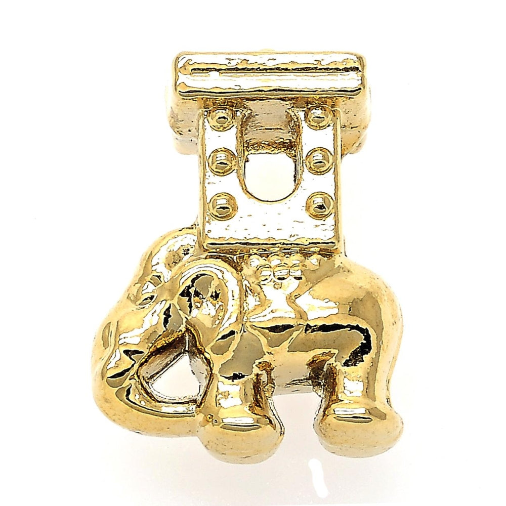 Oro Laminado Love Link Pendant, Gold Filled Style Elephant Design, Polished, Golden Finish