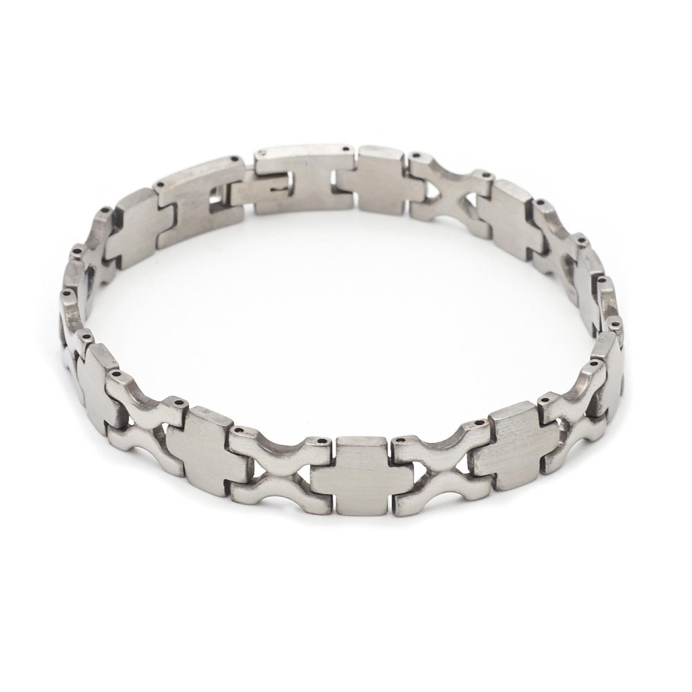 Stainless Steel Solid Bracelet, Polished, Steel Finish