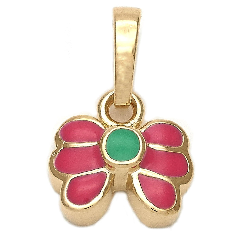 Oro Laminado Fancy Pendant, Gold Filled Style Shoes Design, Multicolor Enamel Finish, Golden Finish