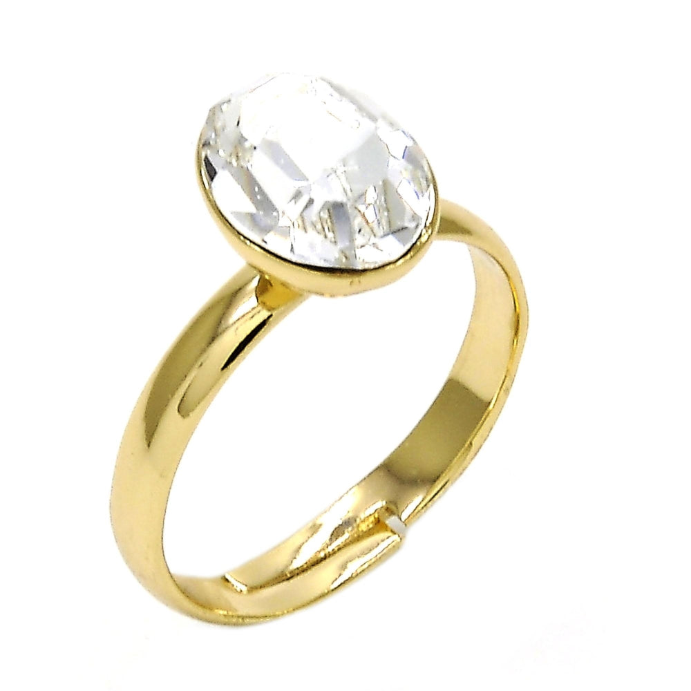 Oro Laminado Multi Stone Ring, Gold Filled Style with Crystal Swarovski Crystals, Polished, Golden Finish