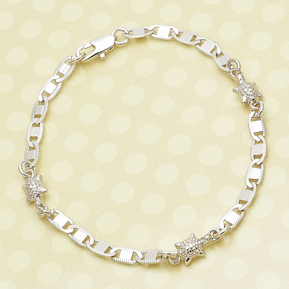 Oro Laminado Fancy Bracelet, Gold Filled Style Turtle Design, Polished, Golden Finish