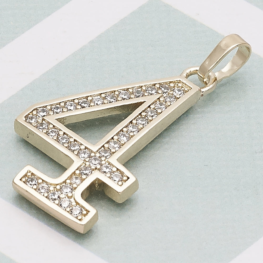 Oro Laminado Fancy Pendant, Gold Filled Style with White Cubic Zirconia, Polished, Golden Finish
