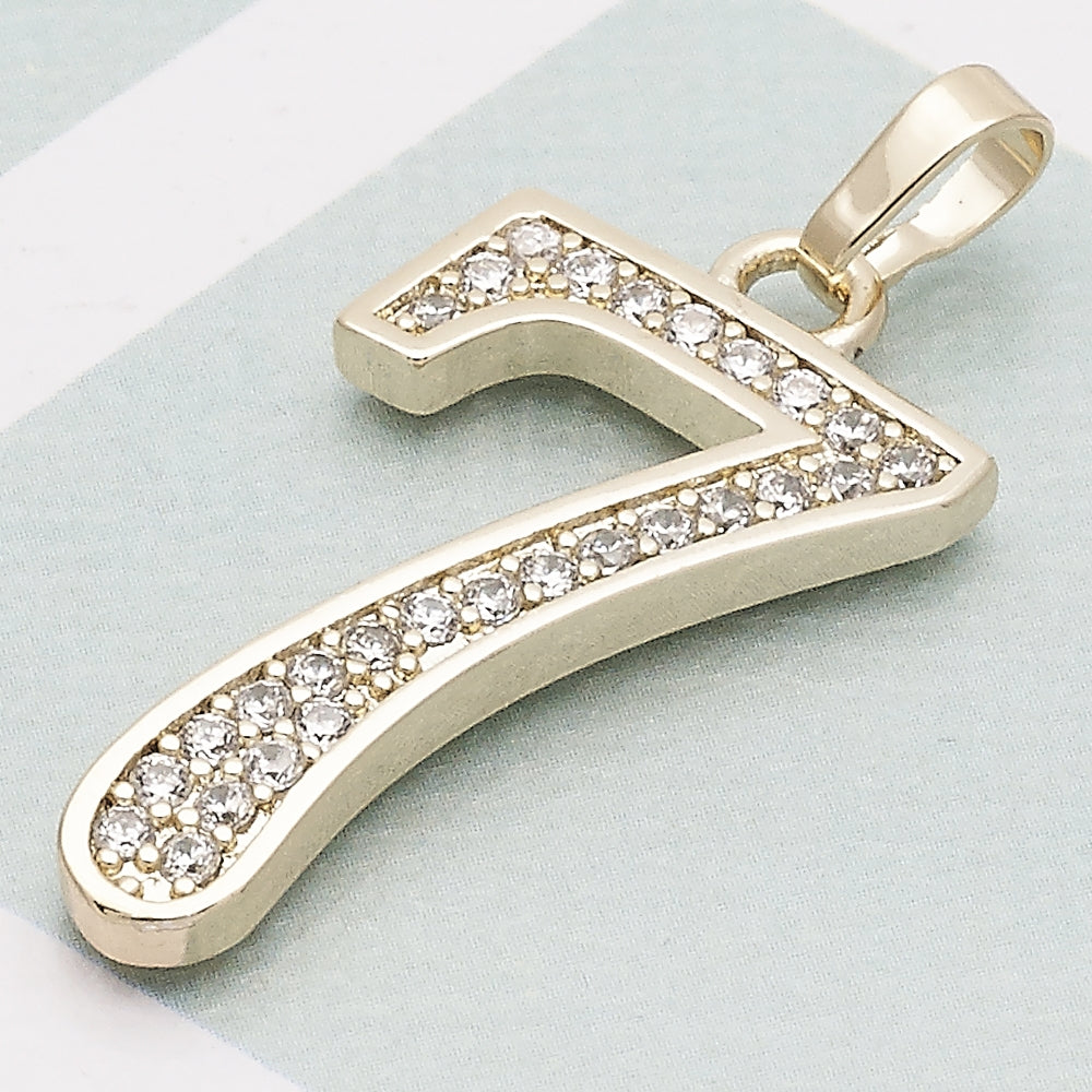 Oro Laminado Fancy Pendant, Gold Filled Style with White Cubic Zirconia, Polished, Golden Finish