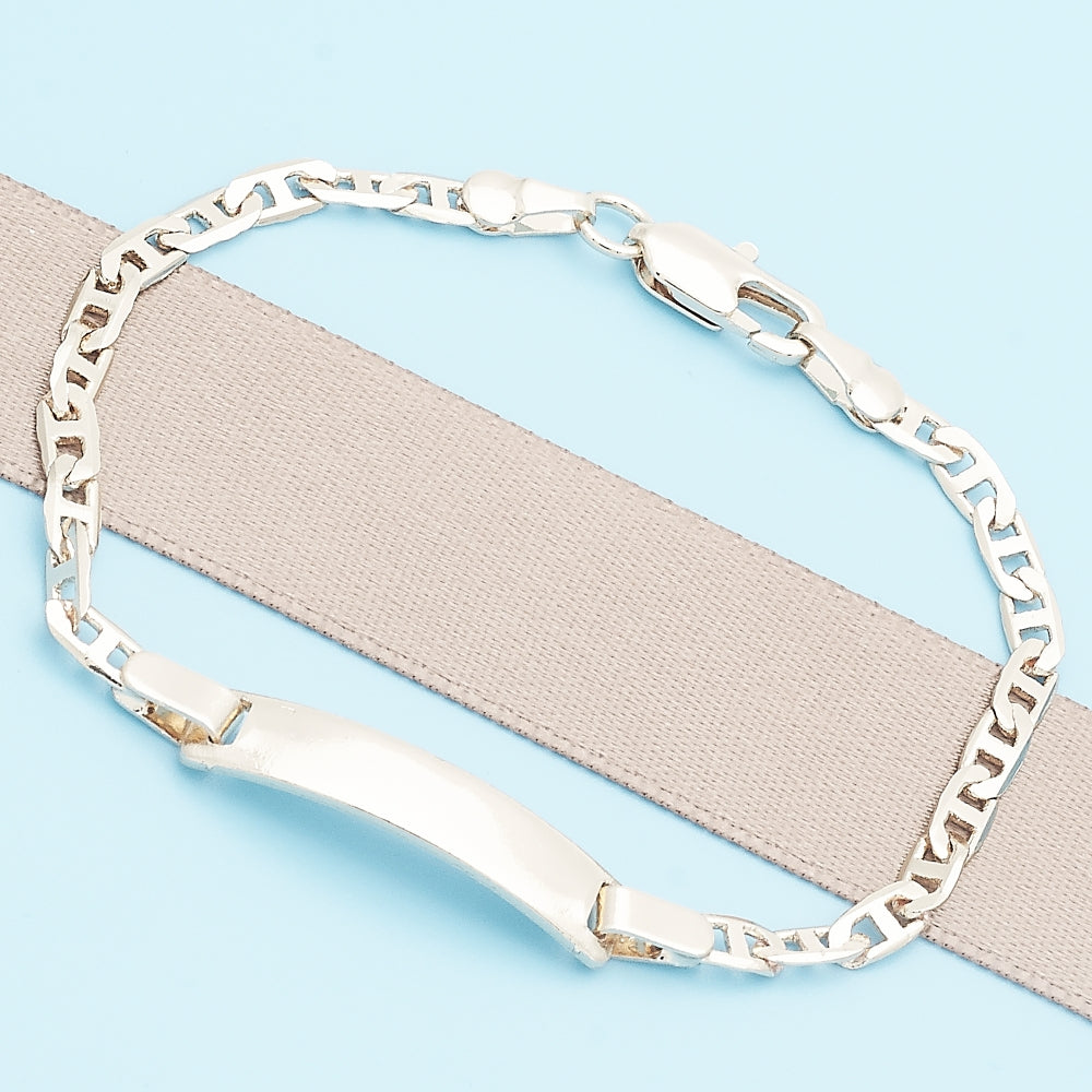 Oro Laminado ID Bracelet, Gold Filled Style Polished, Golden Finish