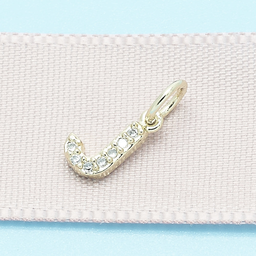 Oro Laminado Fancy Pendant, Gold Filled Style Initials Design, with White Cubic Zirconia, Polished, Golden Finish