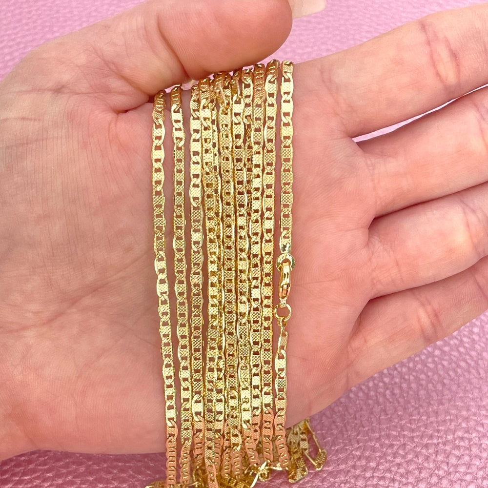 Oro Laminado Basic Necklace, Gold Filled Style Mariner Design, Polished, Golden Finish