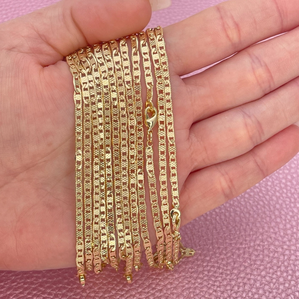 Oro Laminado Basic Necklace, Gold Filled Style Mariner Design, Polished, Golden Finish