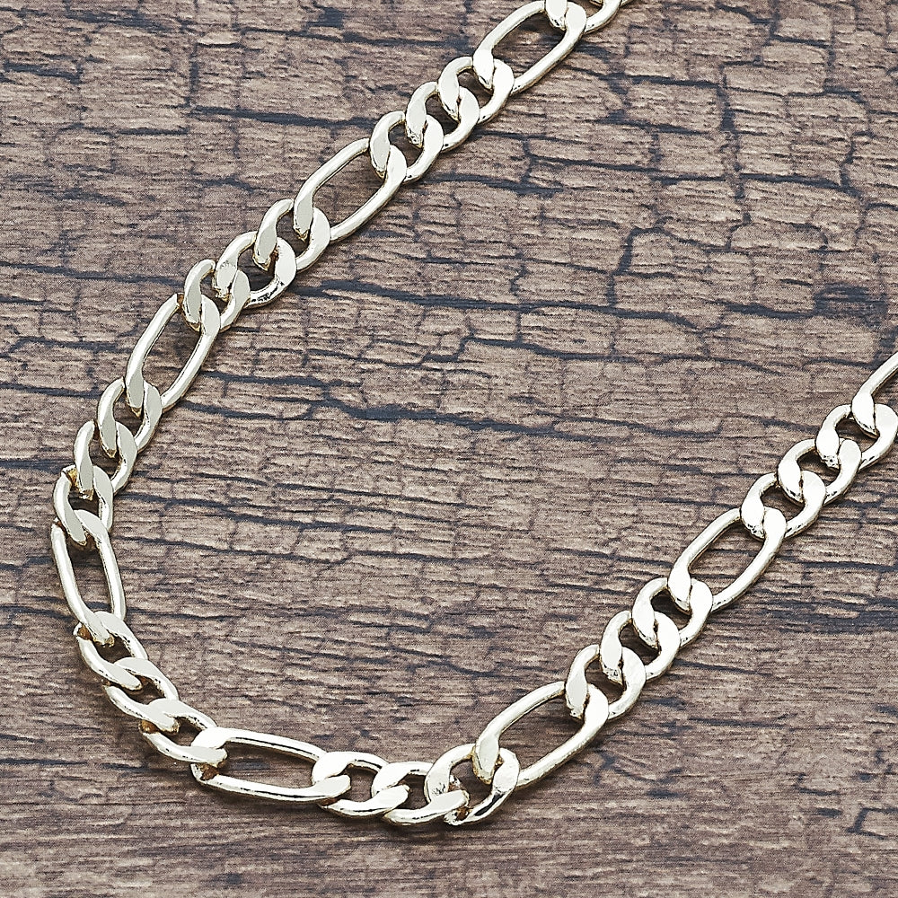 Oro Laminado Basic Necklace, Gold Filled Style Figaro Design, Polished, Golden Finish