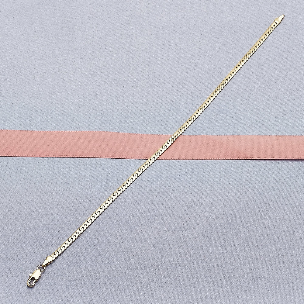 Oro Laminado Basic Anklet, Gold Filled Style Polished, Golden Finish