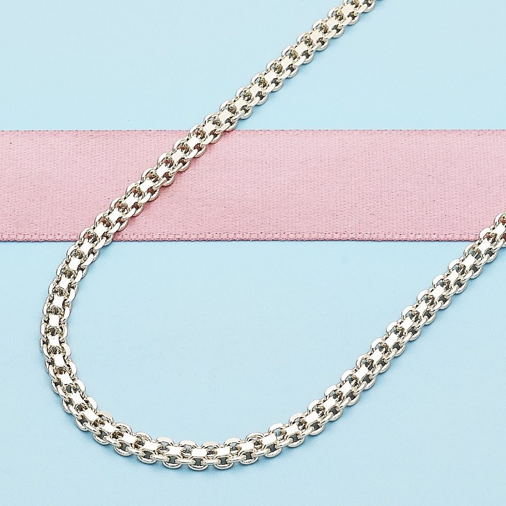 Oro Laminado Basic Necklace, Gold Filled Style Bismark Design, Polished, Golden Finish
