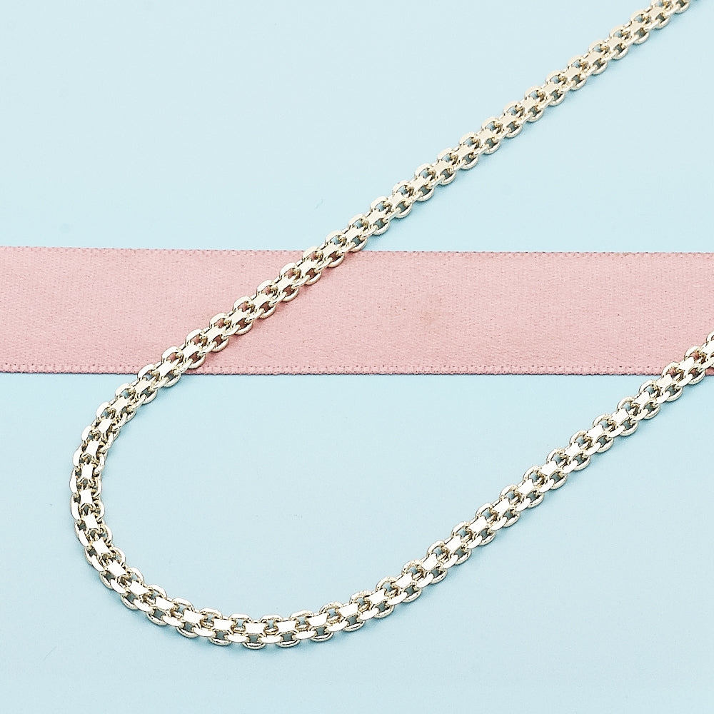 Oro Laminado Basic Necklace, Gold Filled Style Bismark Design, Polished, Golden Finish