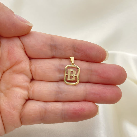 Oro Laminado Fancy Pendant, Gold Filled Style Initials Design, Polished, Golden Finish