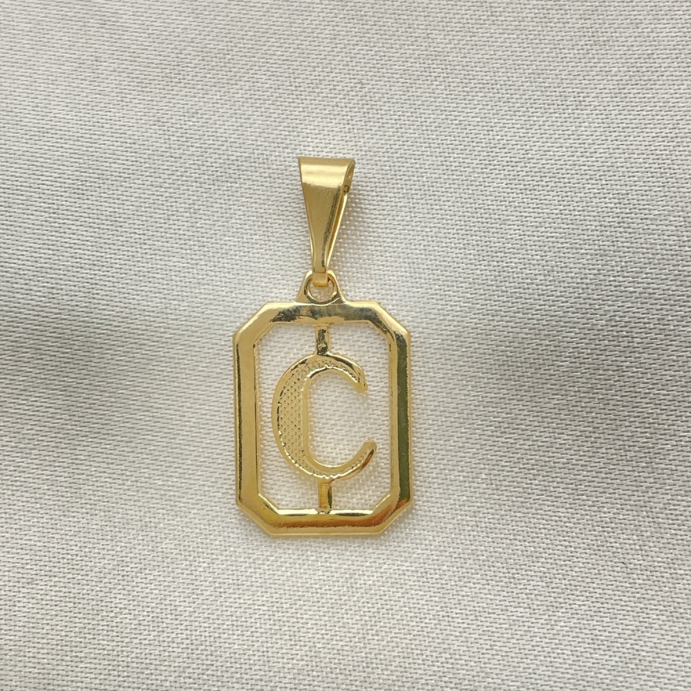 Oro Laminado Fancy Pendant, Gold Filled Style Initials Design, Polished, Golden Finish