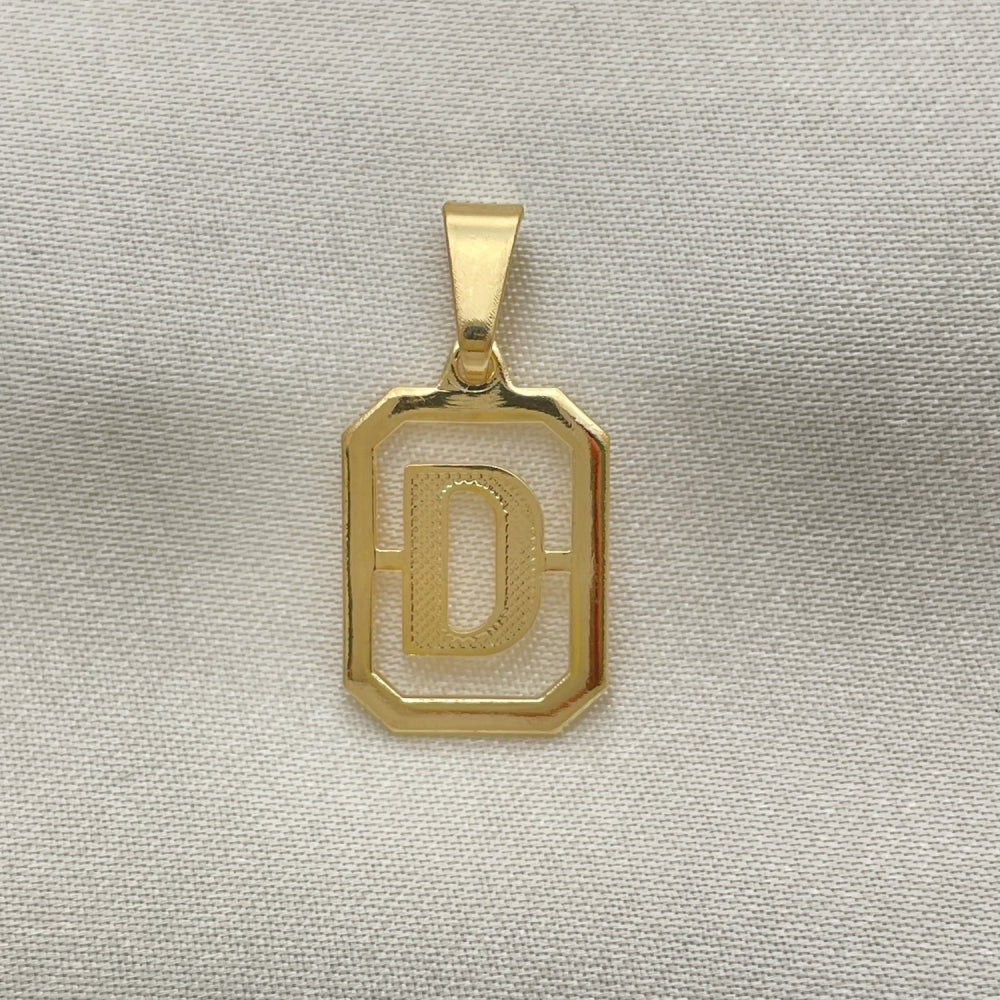 Oro Laminado Fancy Pendant, Gold Filled Style Initials Design, Polished, Golden Finish