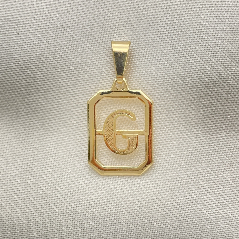 Oro Laminado Fancy Pendant, Gold Filled Style Initials Design, Polished, Golden Finish