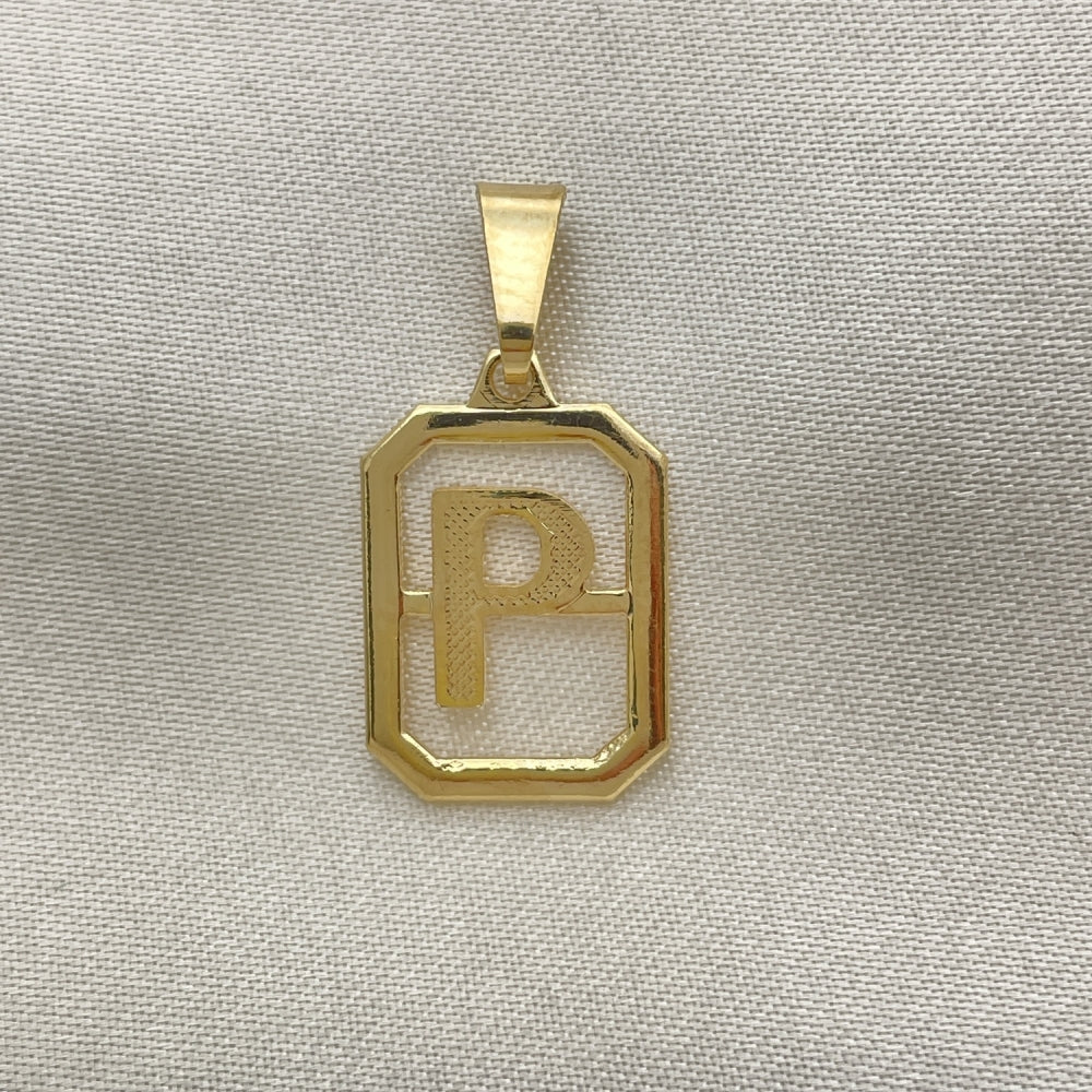 Oro Laminado Fancy Pendant, Gold Filled Style Initials Design, Polished, Golden Finish