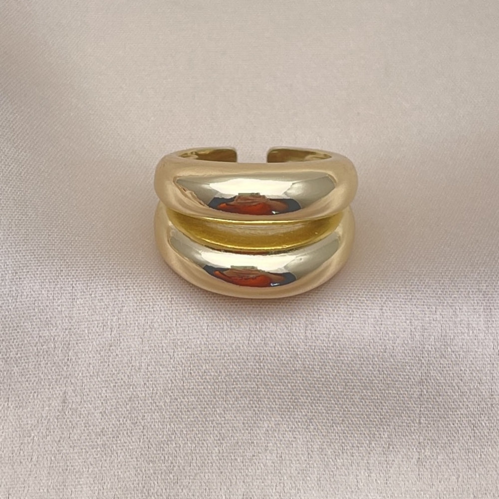 Oro Laminado Elegant Ring, Gold Filled Style Polished, Golden Finish