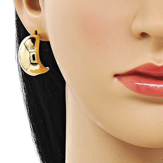 Oro Laminado Stud Earring, Gold Filled Style Ball Design, Polished, Golden Finish