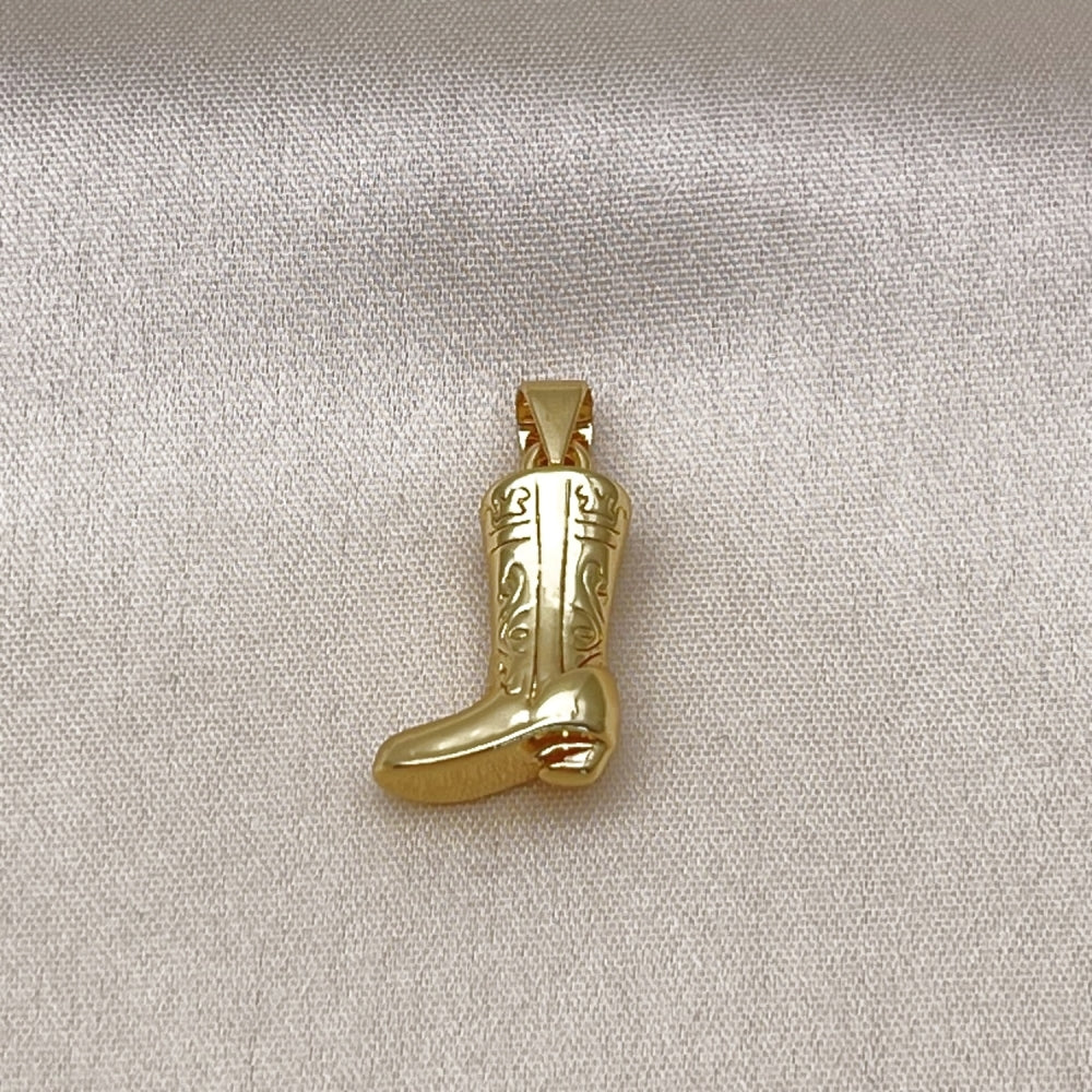 Oro Laminado Fancy Pendant, Gold Filled Style Shoes Design, Polished, Golden Finish