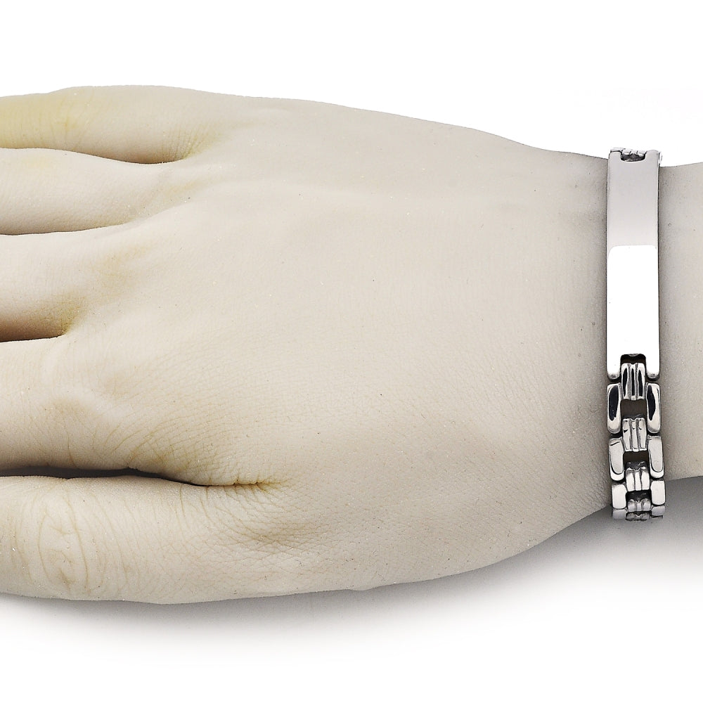 Stainless Steel Solid Bracelet, Polished, Steel Finish