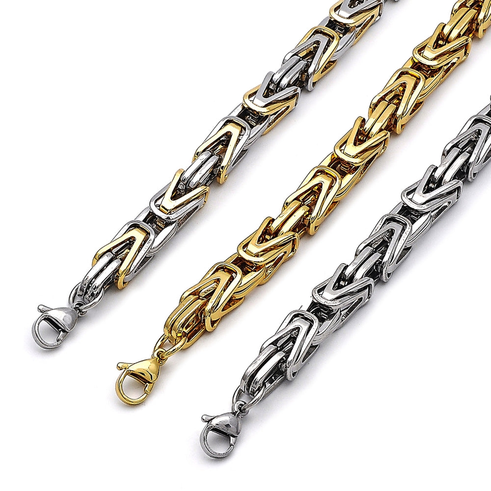 Stainless Steel Fancy Bracelet, Polished, Steel Finish