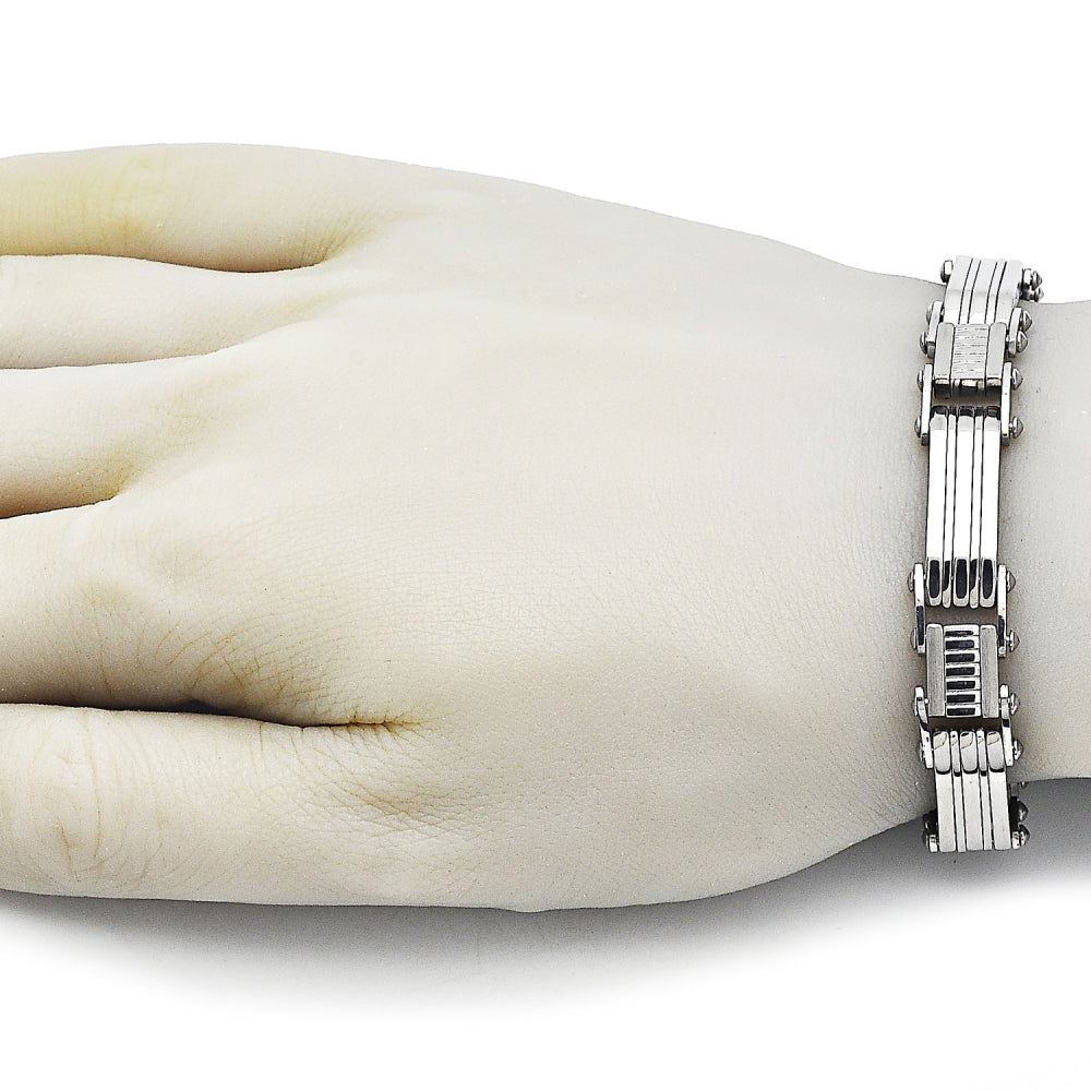 Stainless Steel Solid Bracelet, Polished, Steel Finish