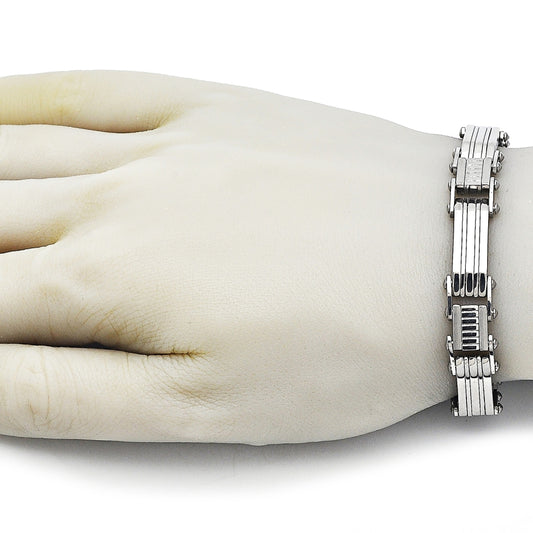 Stainless Steel Solid Bracelet, Polished, Steel Finish