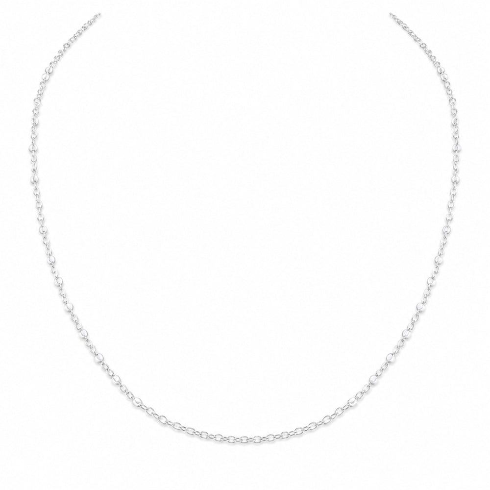 Stainless Steel Basic Necklace, Polished, Rhodium Finish