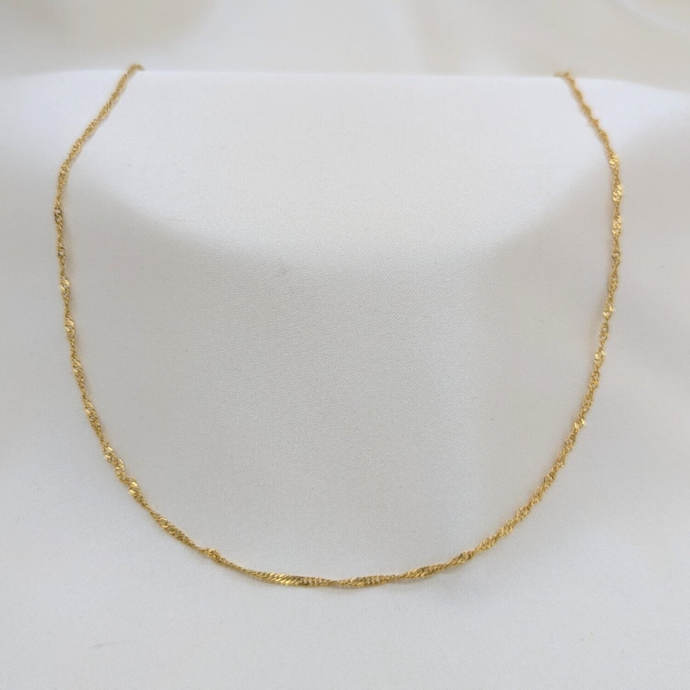 Stainless Steel Basic Necklace, Polished, Golden Finish