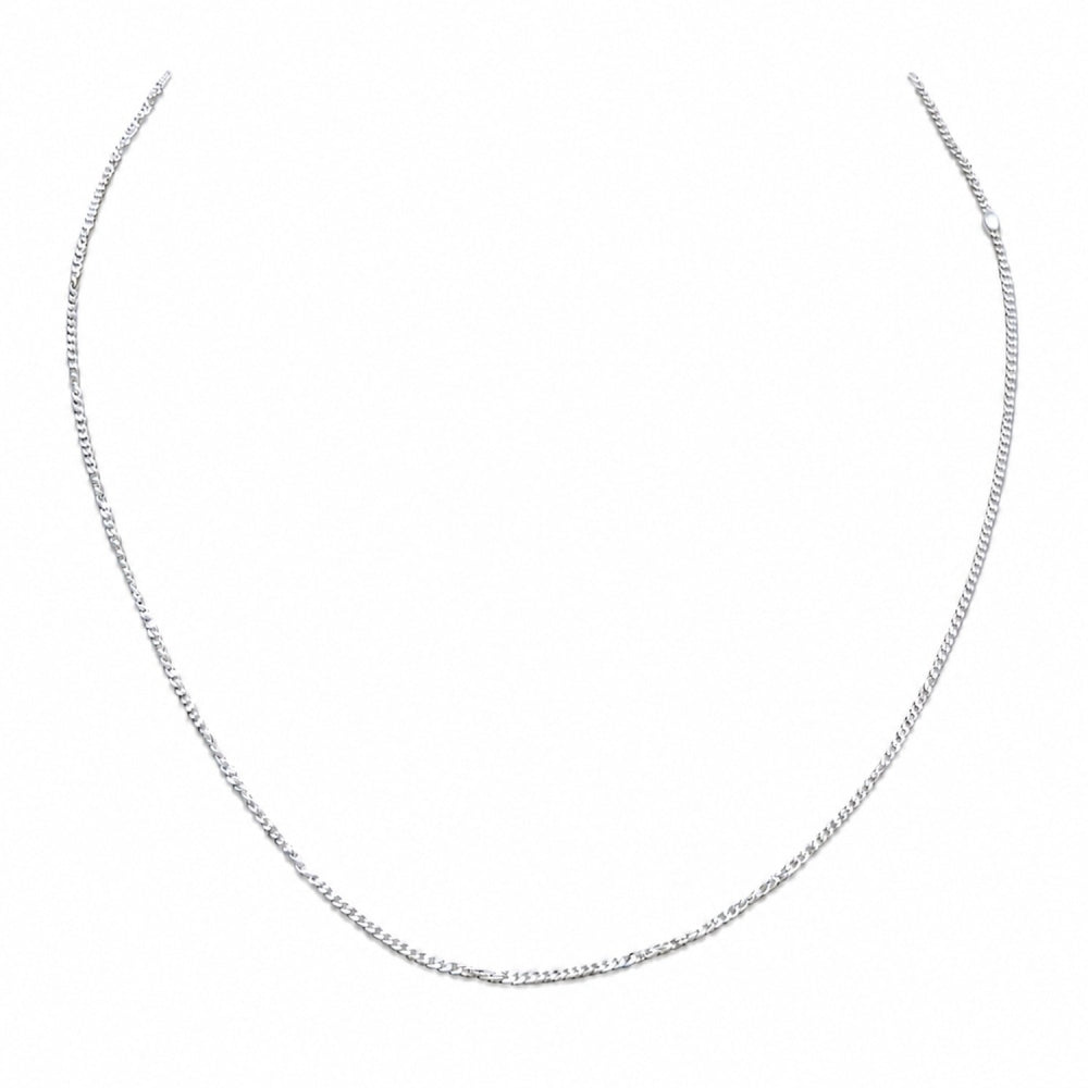 Stainless Steel Basic Necklace, Polished, Rhodium Finish