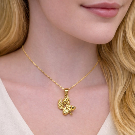 Oro Laminado Religious Pendant, Gold Filled Style Angel Design, Polished, Golden Finish