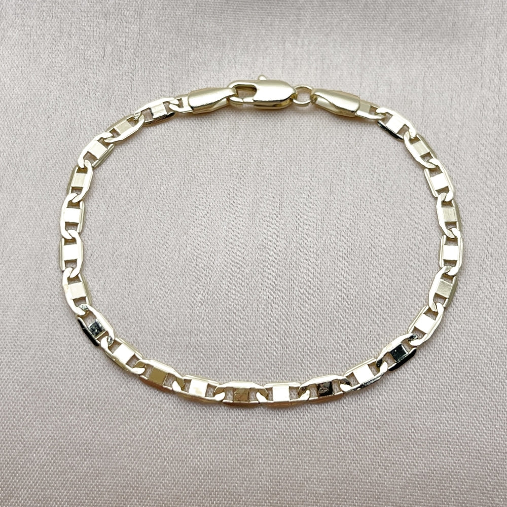 Oro Laminado Basic Bracelet, Gold Filled Style Mariner Design, Polished, Golden Finish