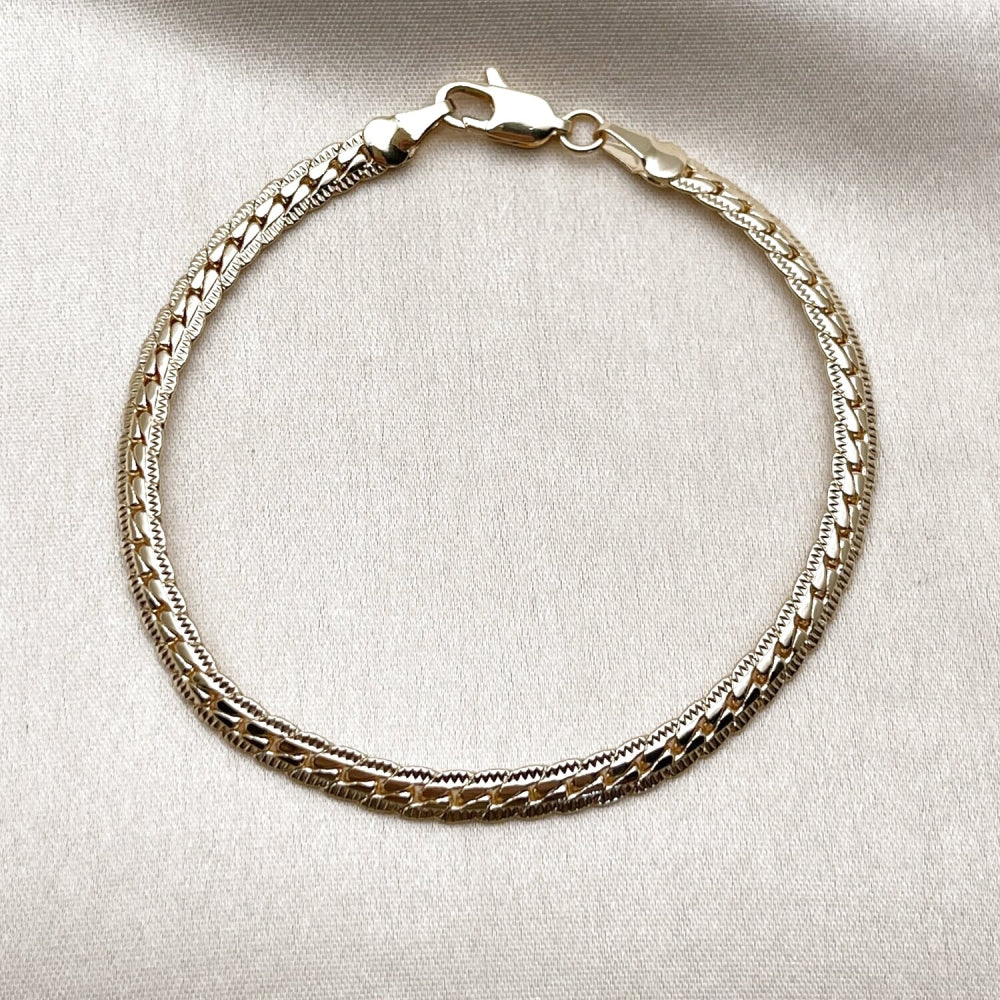 Oro Laminado Basic Bracelet, Gold Filled Style Polished, Golden Finish