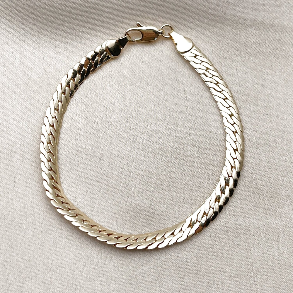 Oro Laminado Basic Bracelet, Gold Filled Style Polished, Golden Finish