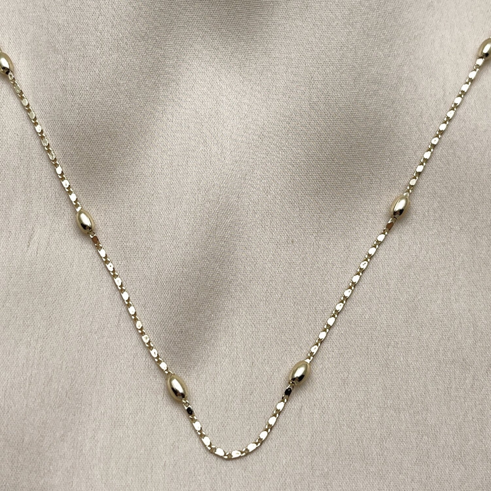 Oro Laminado Basic Necklace, Gold Filled Style Ball Design, Polished, Golden Finish