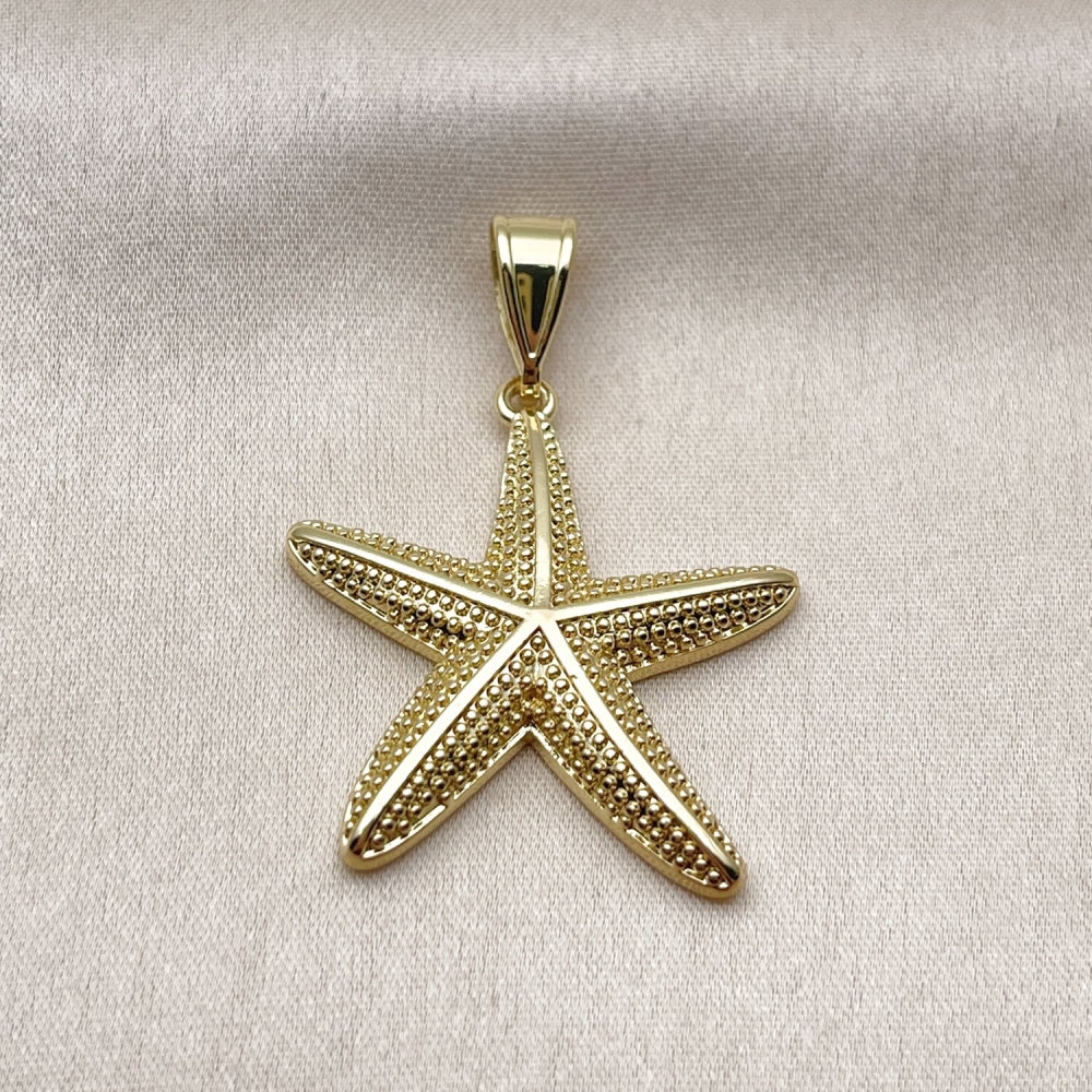 Oro Laminado Fancy Pendant, Gold Filled Style Star Design, Polished, Golden Finish