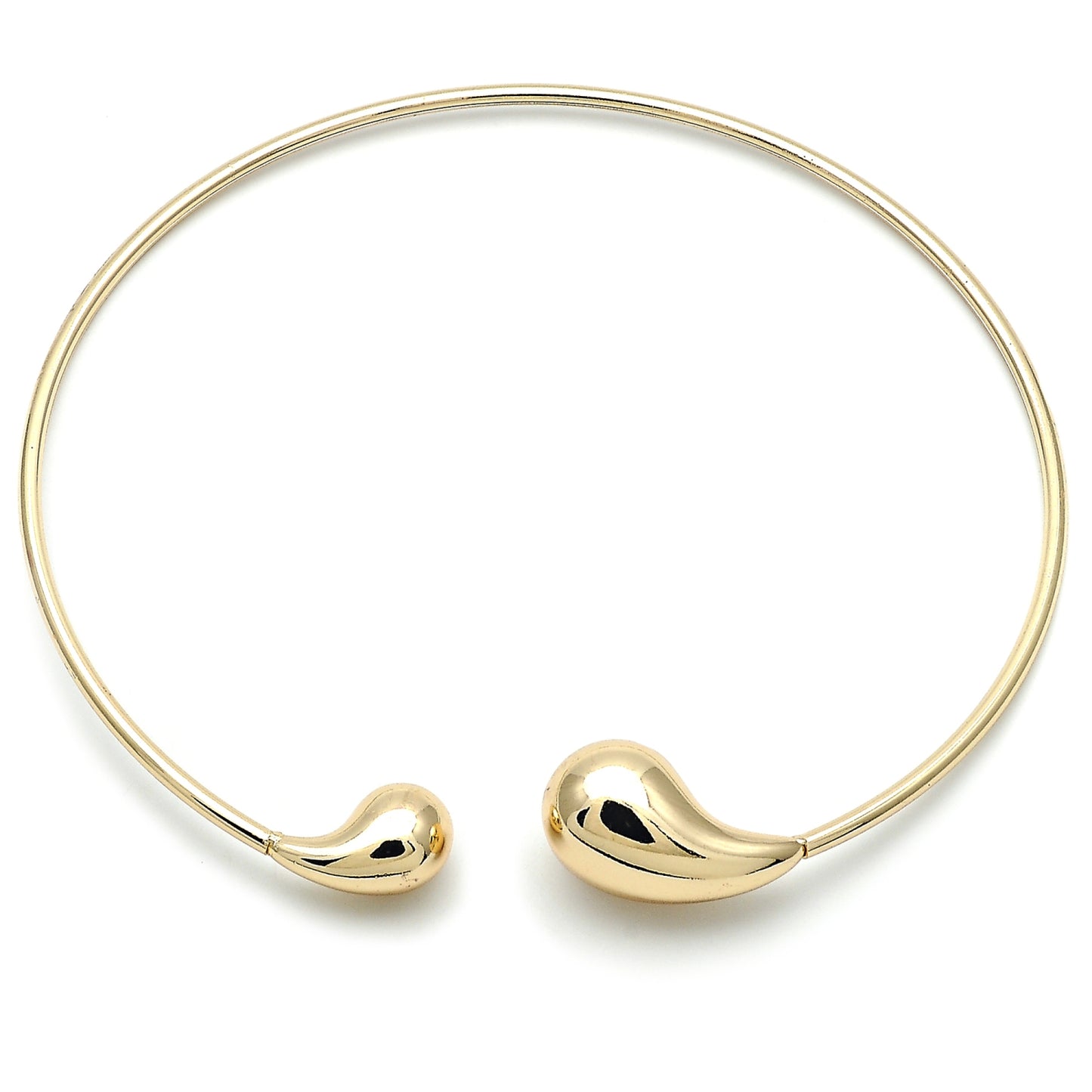 Oro Laminado Fancy Necklace, Gold Filled Style Teardrop and Hollow Design, Polished, Golden Finish