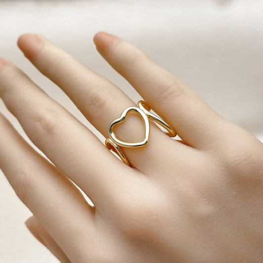Oro Laminado Elegant Ring, Gold Filled Style Heart Design, Polished, Golden