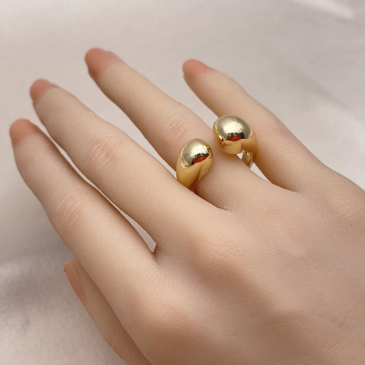 Oro Laminado Elegant Ring, Gold Filled Style Chunky Design, Polished, Golden Finish
