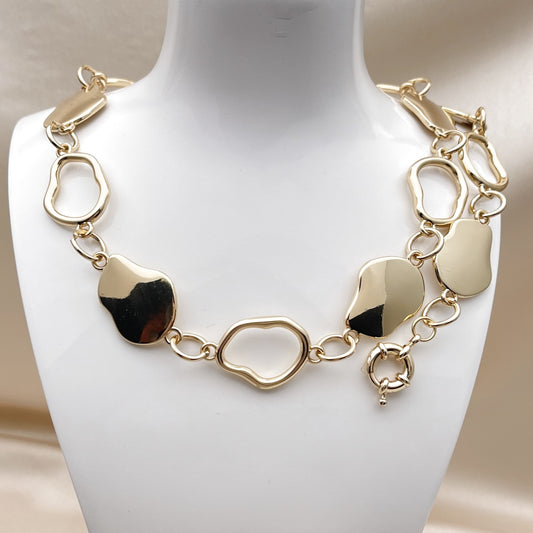 Oro Laminado Necklace and Bracelet, Gold Filled Style Polished, Golden