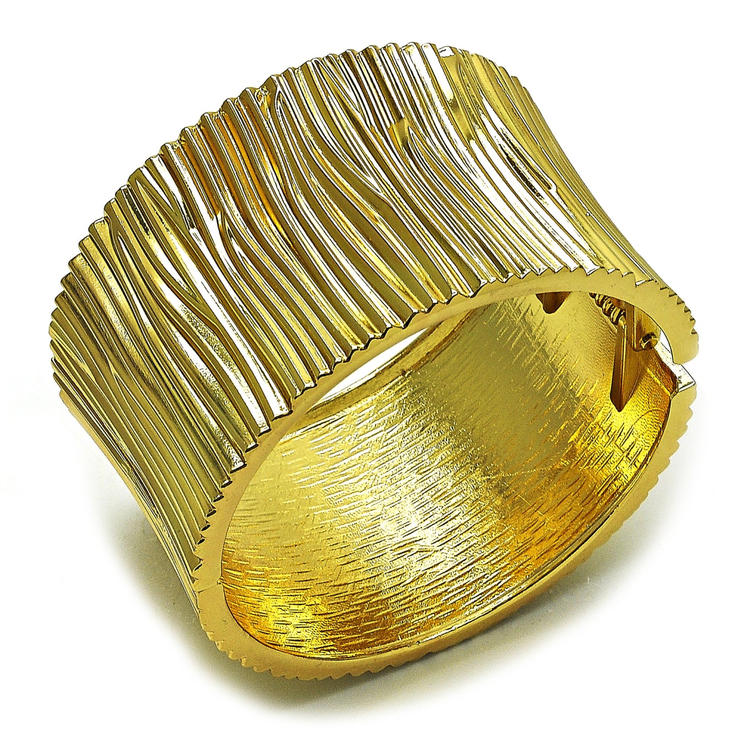 Oro Laminado Individual Bangle, Gold Filled Style Diamond Cutting Finish