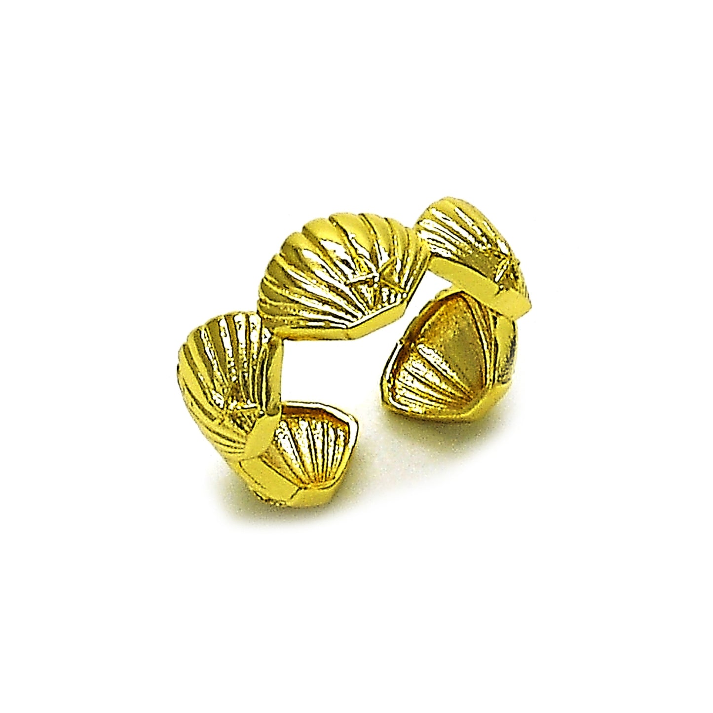 Oro Laminado Elegant Ring, Gold Filled Style Shell and Star Design, Polished, Golden Finish