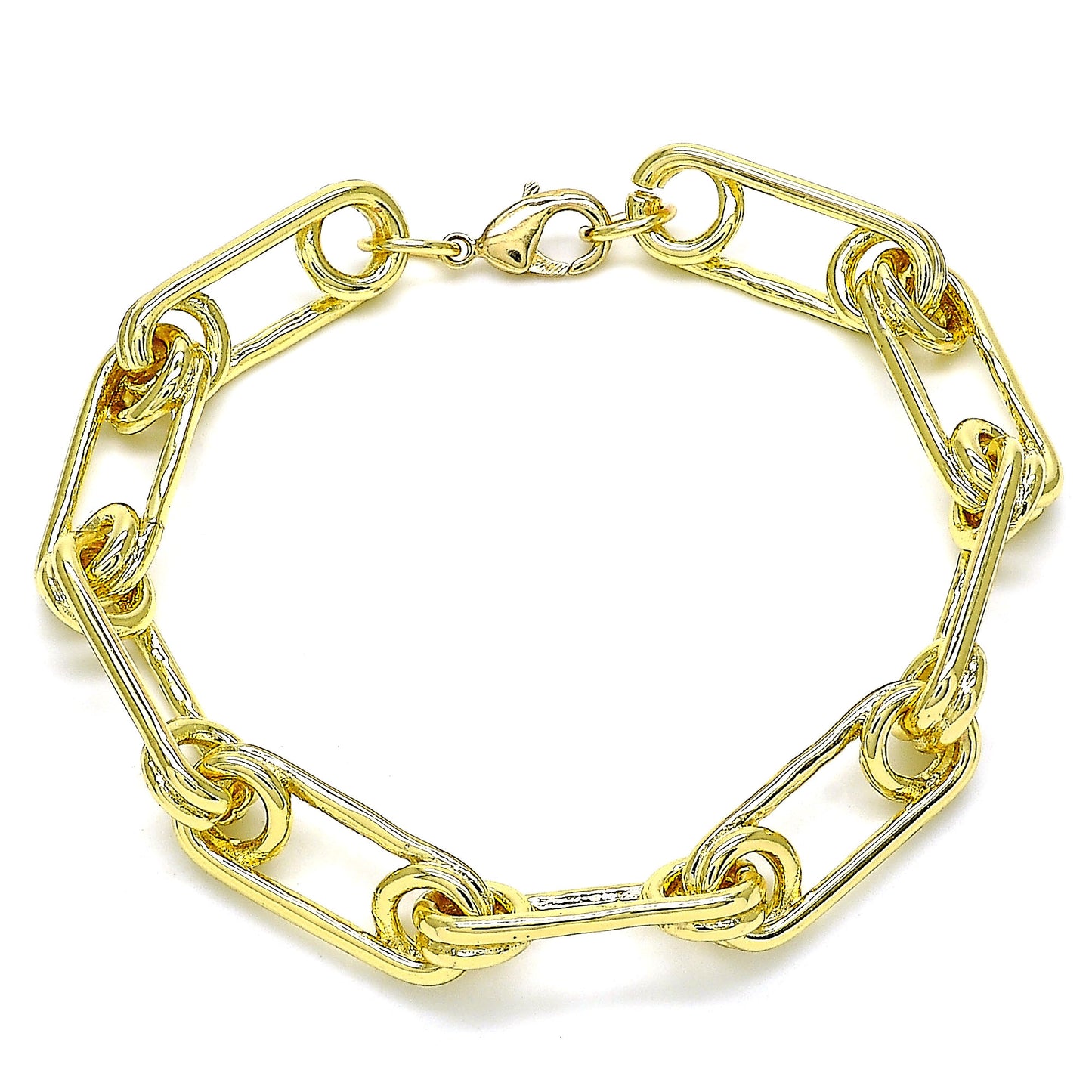 Oro Laminado Basic Bracelet, Gold Filled Style Chunky Design, Polished, Golden Finish